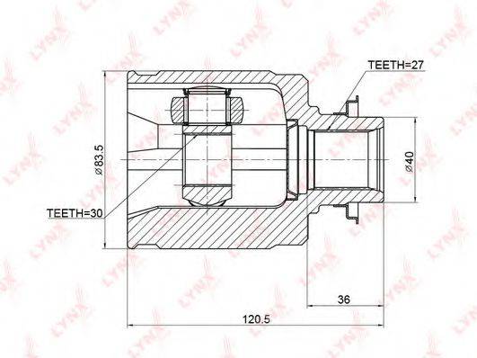 LYNXAUTO CI3706 Шарнірний комплект, приводний вал