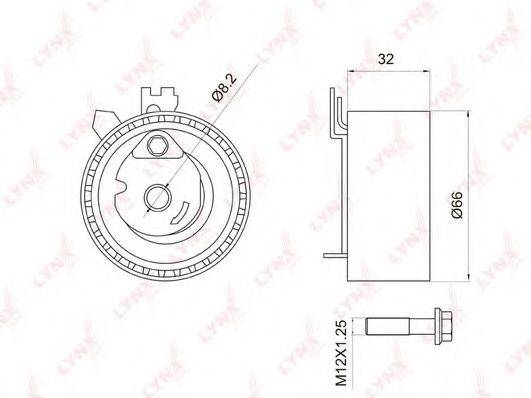 LYNXAUTO PB1053 Натяжний ролик, ремінь ГРМ