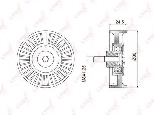 LYNXAUTO PB5024 Натяжний ролик, полікліновий ремінь