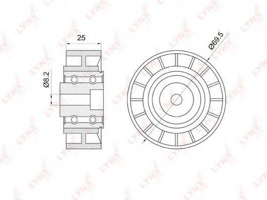 LYNXAUTO PB7017 Паразитний / провідний ролик, полікліновий ремінь