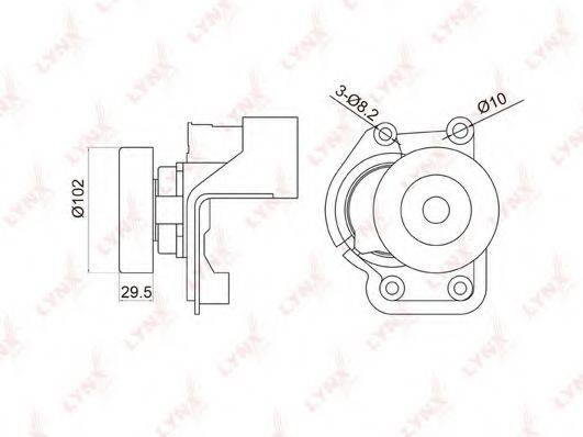 LYNXAUTO PT3047 Натягувач ременя, клинового зубча