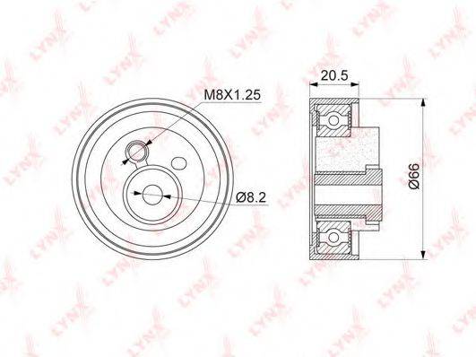 LYNXAUTO PB1323 Натяжний ролик, ремінь ГРМ