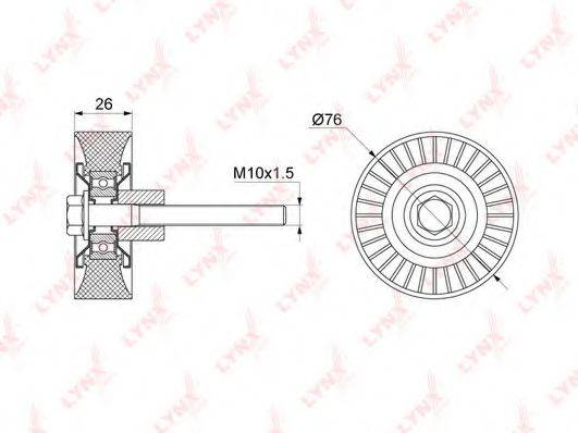 LYNXAUTO PB7125 Паразитний / провідний ролик, полікліновий ремінь