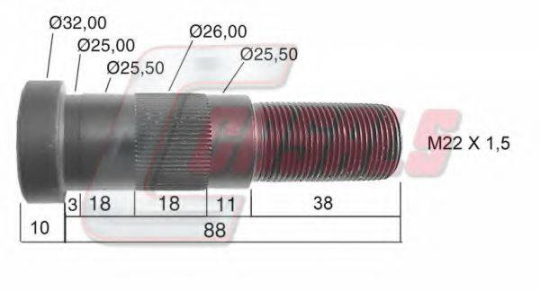 CASALS 21136 Болт кріплення колеса