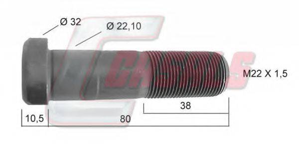 CASALS 21238 Болт кріплення колеса