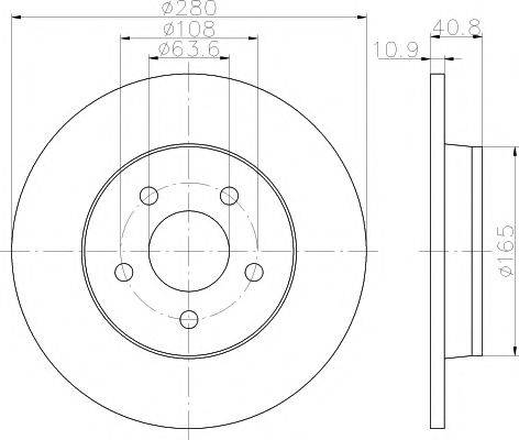 HELLA PAGID 8DD355111401 гальмівний диск