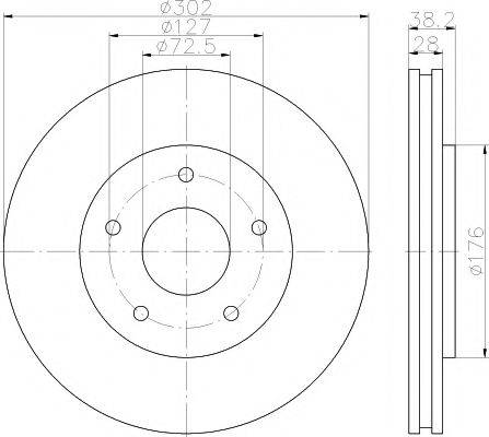 HELLA PAGID 8DD355115841 гальмівний диск