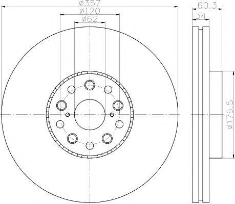 HELLA PAGID 8DD355116921 гальмівний диск