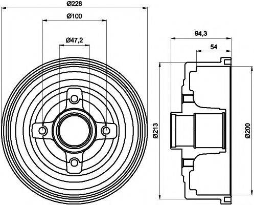 HELLA PAGID 8DT355300411 Гальмівний барабан