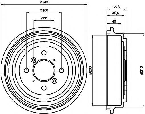 HELLA PAGID 8DT355300571 Гальмівний барабан