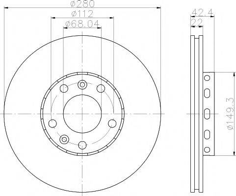 HELLA PAGID 8DD355113321 гальмівний диск