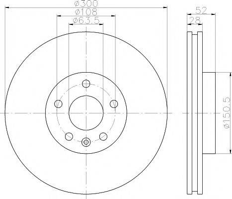 HELLA PAGID 8DD355118831 гальмівний диск