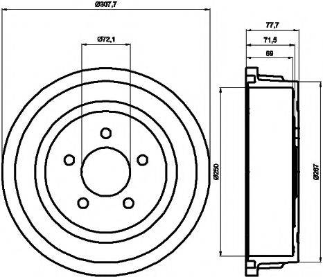 HELLA PAGID 8DT355300721 Гальмівний барабан