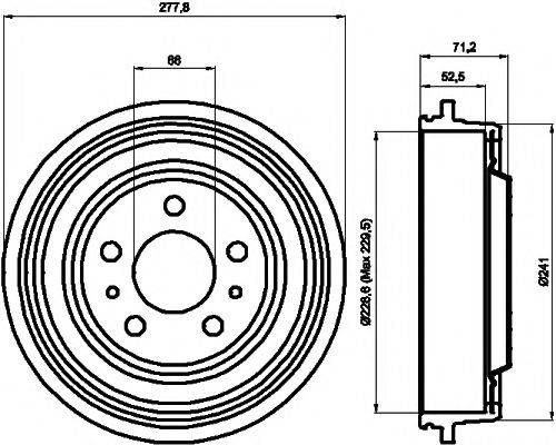 HELLA PAGID 8DT355300741 Гальмівний барабан