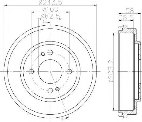 HELLA PAGID 8DT355301041 Гальмівний барабан