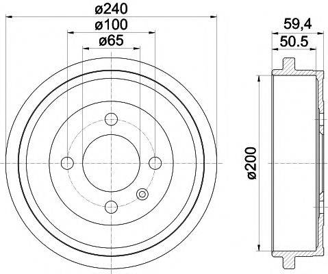 HELLA PAGID 8DT355301571 Гальмівний барабан