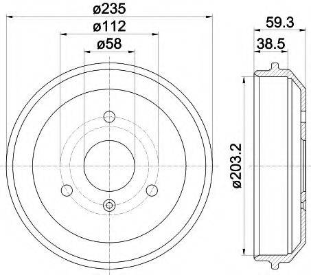 HELLA PAGID 8DT355301581 Гальмівний барабан