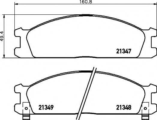 HELLA PAGID 8DB355005651 Комплект гальмівних колодок, дискове гальмо