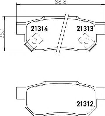 HELLA PAGID 8DB355005731 Комплект гальмівних колодок, дискове гальмо