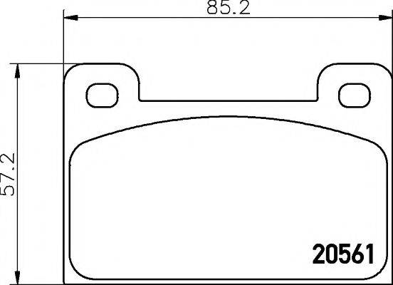 HELLA PAGID 8DB355005761 Комплект гальмівних колодок, дискове гальмо