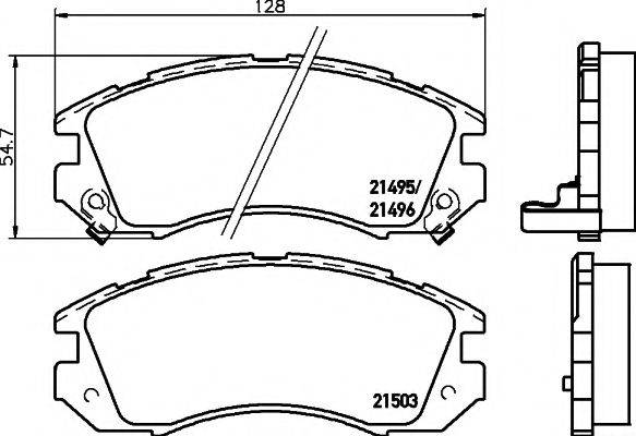 HELLA PAGID 8DB355006461 Комплект гальмівних колодок, дискове гальмо