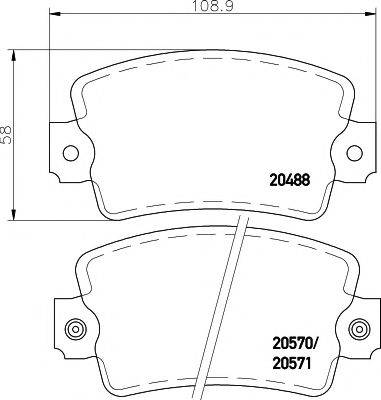 HELLA PAGID 8DB355007171 Комплект гальмівних колодок, дискове гальмо