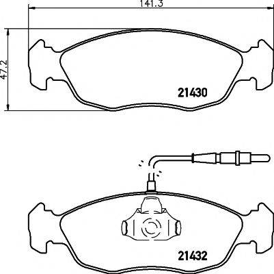 HELLA PAGID 8DB355007711 Комплект гальмівних колодок, дискове гальмо