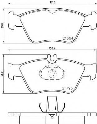 HELLA PAGID 8DB355007831 Комплект гальмівних колодок, дискове гальмо