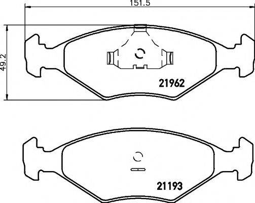 HELLA PAGID 8DB355011031 Комплект гальмівних колодок, дискове гальмо