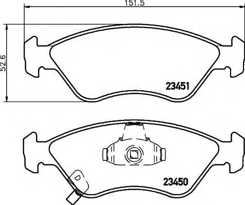 HELLA PAGID 8DB355009931 Комплект гальмівних колодок, дискове гальмо