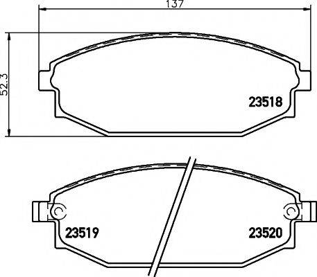 HELLA PAGID 8DB355009961 Комплект гальмівних колодок, дискове гальмо