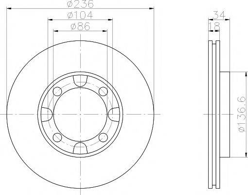 HELLA PAGID 8DD355105341 гальмівний диск