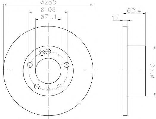 HELLA PAGID 8DD355103021 гальмівний диск