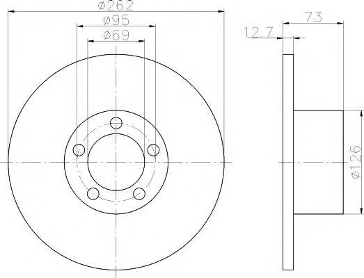 HELLA PAGID 8DD355100061 гальмівний диск