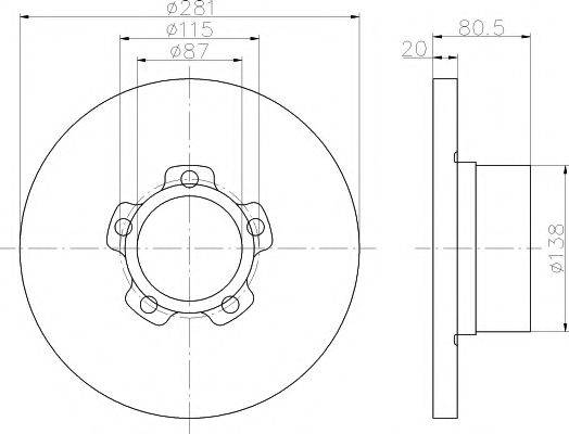 HELLA PAGID 8DD355100221 гальмівний диск