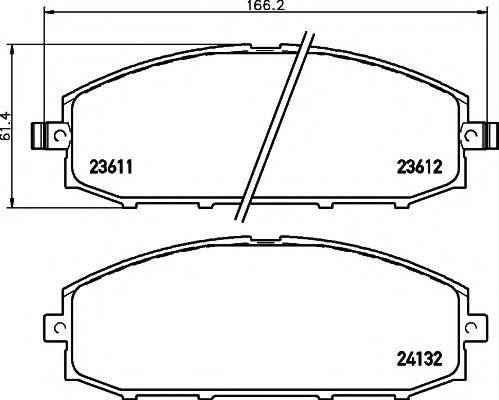 HELLA PAGID 8DB355010511 Комплект гальмівних колодок, дискове гальмо