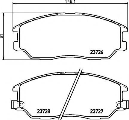 HELLA PAGID 8DB355010861 Комплект гальмівних колодок, дискове гальмо