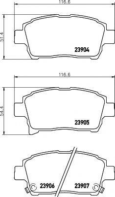 HELLA PAGID 8DB355010901 Комплект гальмівних колодок, дискове гальмо