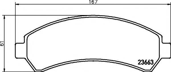 HELLA PAGID 8DB355011911 Комплект гальмівних колодок, дискове гальмо