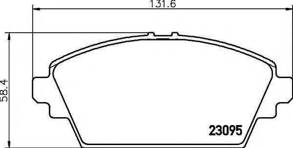 HELLA PAGID 8DB355011951 Комплект гальмівних колодок, дискове гальмо