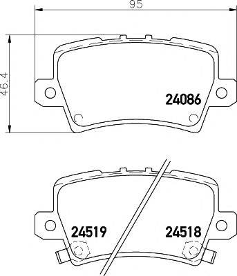 HELLA PAGID 8DB355006751 Комплект гальмівних колодок, дискове гальмо