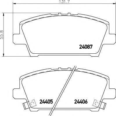 HELLA PAGID 8DB355006911 Комплект гальмівних колодок, дискове гальмо