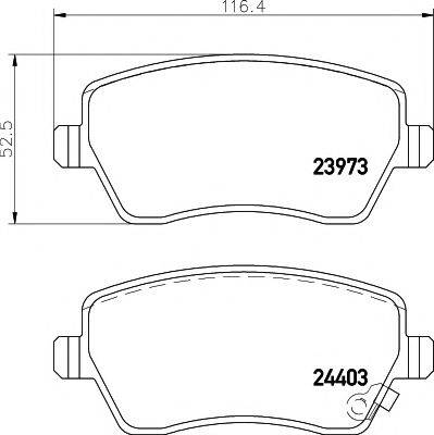 HELLA PAGID 8DB355012301 Комплект гальмівних колодок, дискове гальмо