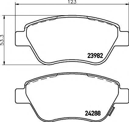 HELLA PAGID 8DB355012831 Комплект гальмівних колодок, дискове гальмо