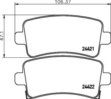 HELLA PAGID 8DB355012991 Комплект гальмівних колодок, дискове гальмо