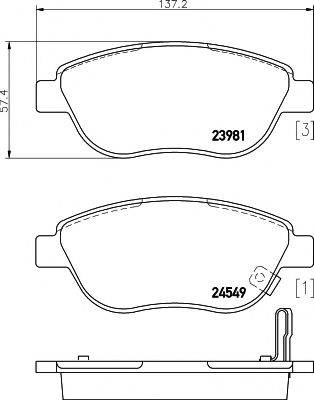 HELLA PAGID 8DB355013371 Комплект гальмівних колодок, дискове гальмо