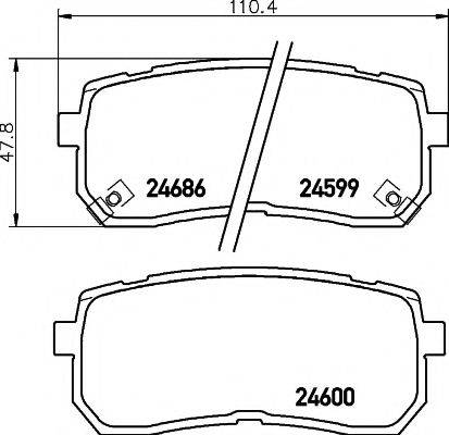 HELLA PAGID 8DB355013551 Комплект гальмівних колодок, дискове гальмо