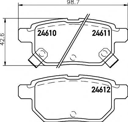 HELLA PAGID 8DB355013581 Комплект гальмівних колодок, дискове гальмо