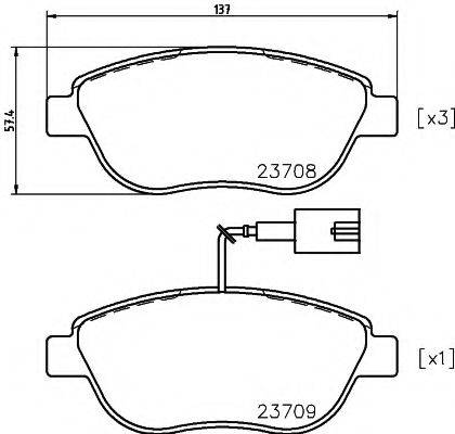 HELLA PAGID 8DB355014411 Комплект гальмівних колодок, дискове гальмо