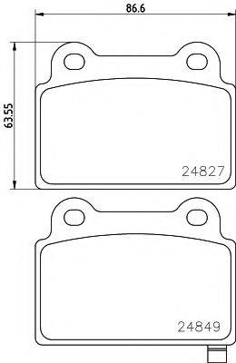 HELLA PAGID 8DB355014701 Комплект гальмівних колодок, дискове гальмо